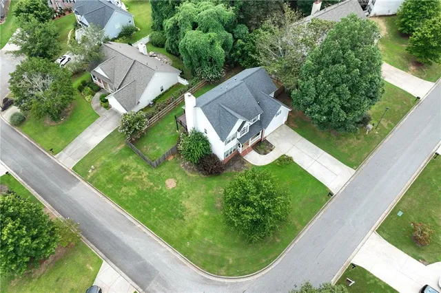 an aerial view of a house