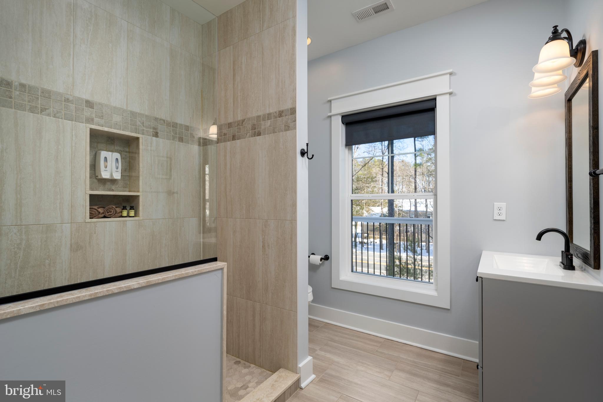 19668 Beaver Dam Road Lewes, DE 19958 - Photo 23 of 50 a bathroom with a sink and a large mirror