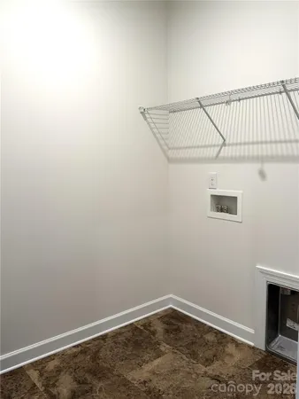 a view of small space with empty racks