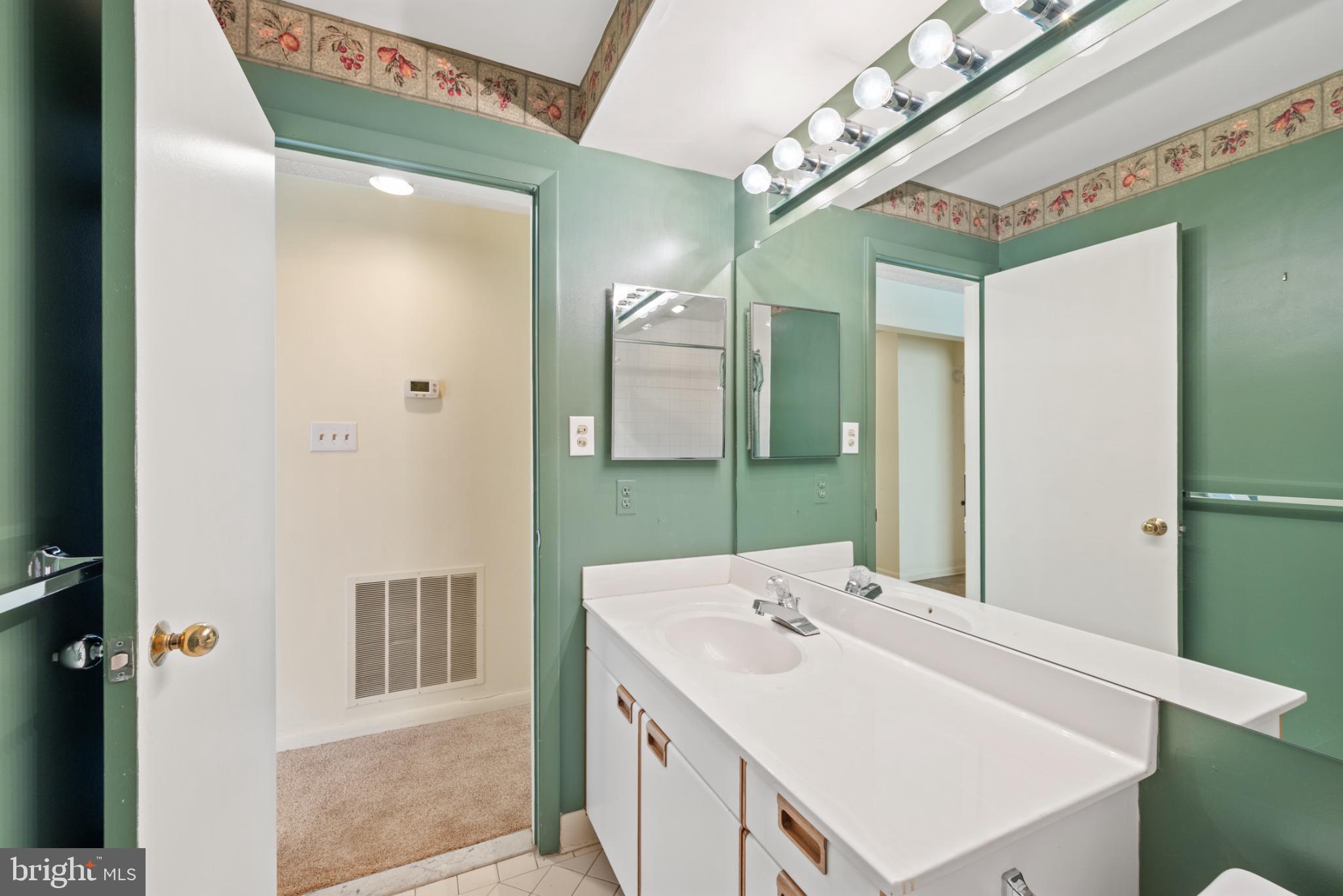 2201 Woodbox Lane, Unit 2201B Baltimore, MD 21209 - Photo 27 of 45 a bathroom with a sink and mirror
