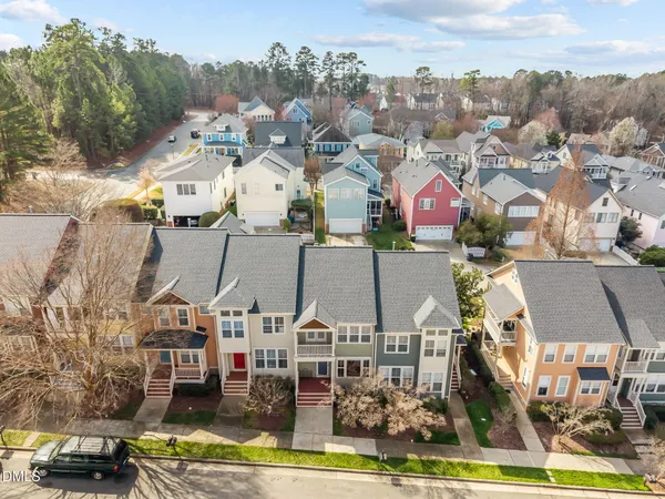 an aerial view of multiple houses