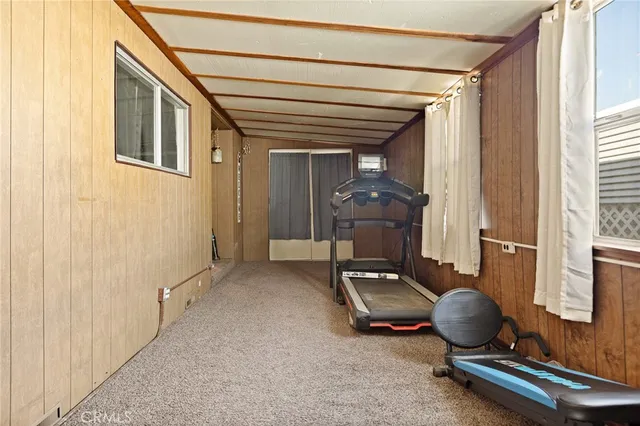 a room with gym equipment