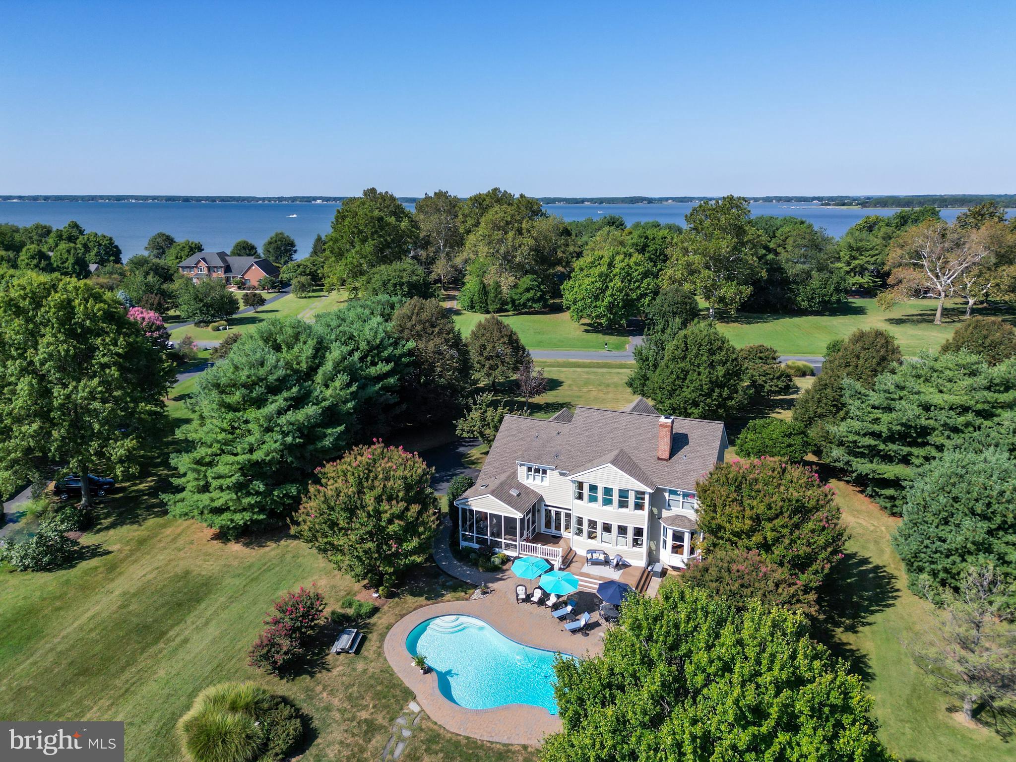 2861 Cox Neck Road Chester, MD 21619 - Photo 67 of 79 an aerial view of a house with a garden