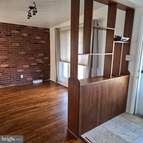 a view of outdoor space and empty shelves