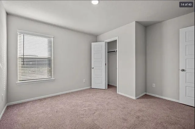 an empty room with a window