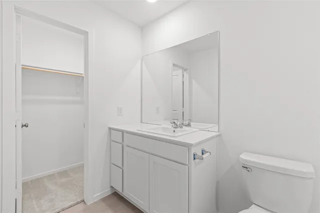a bathroom with a sink toilet and vanity