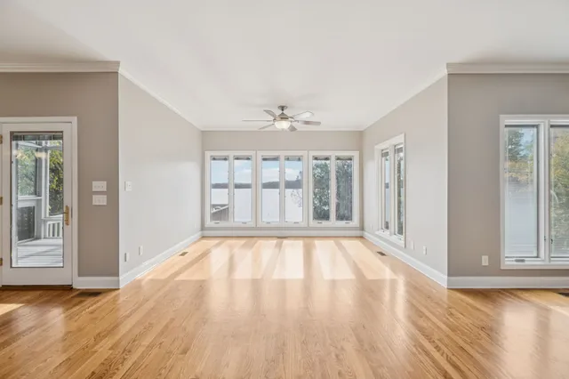 a view of kitchen and windows