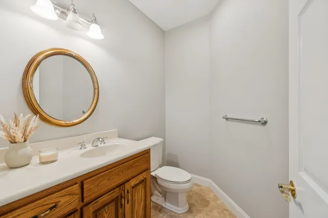 an aerial view of houses with outdoor space