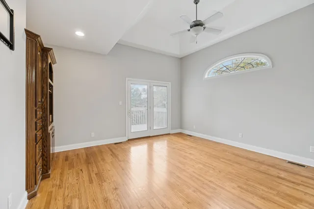 an aerial view of house with yard