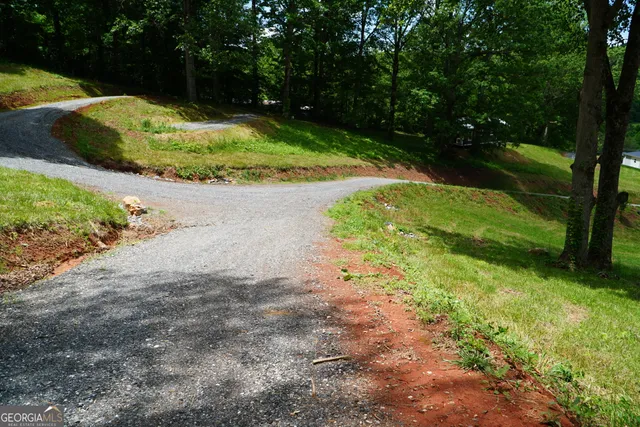 a view of a pathway with a yard
