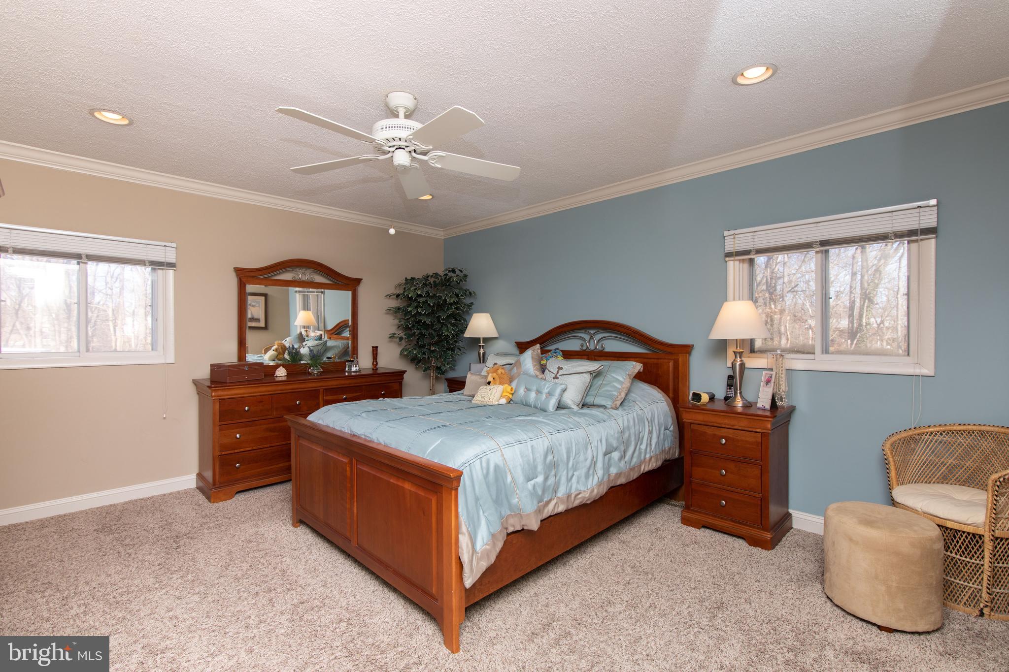 41 Clemson Road Cherry Hill, NJ 08034 - Photo 11 of 32 Main bedroom with ceiling fan crown molding