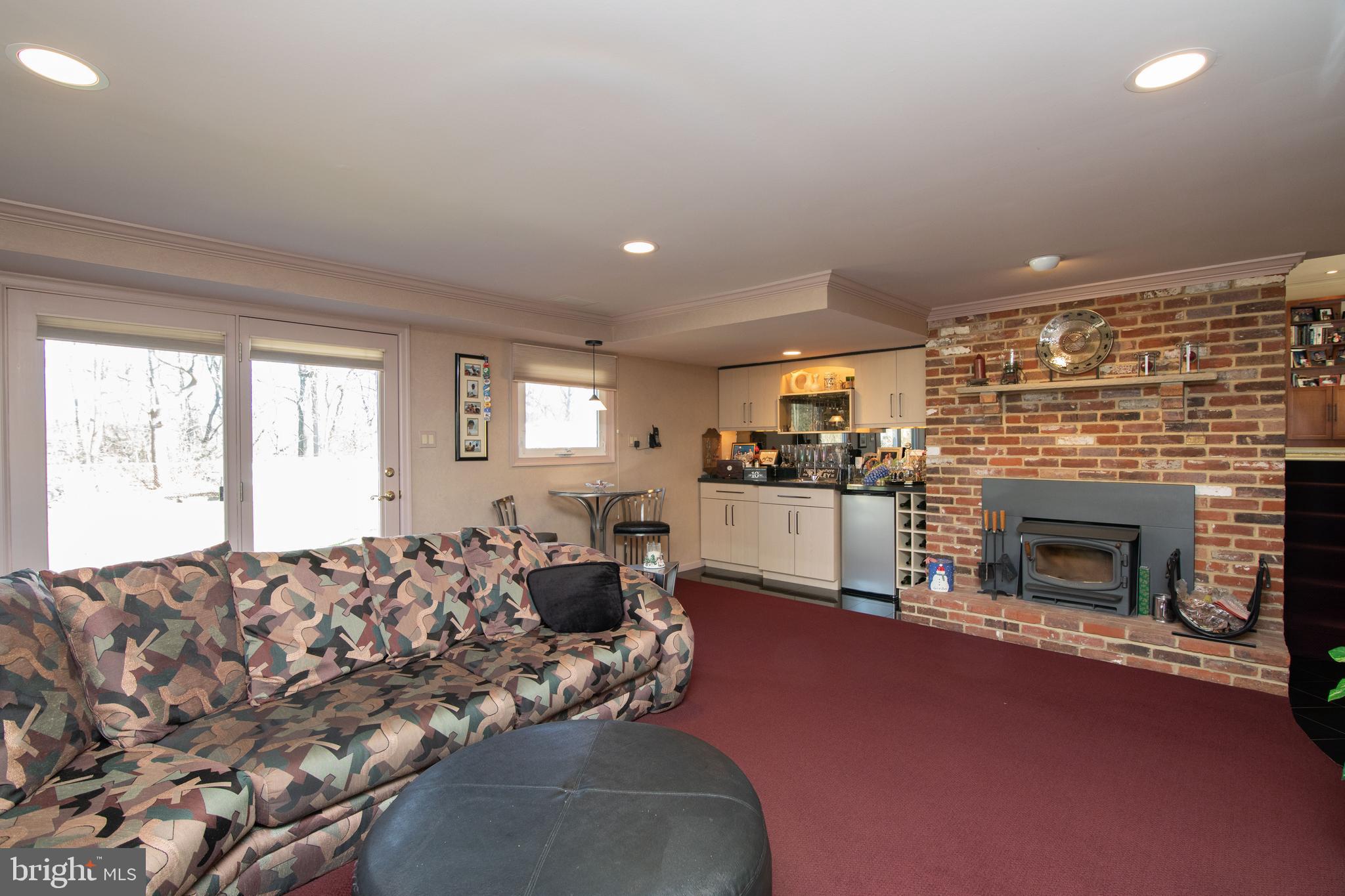 41 Clemson Road Cherry Hill, NJ 08034 - Photo 22 of 32 Family room with brick fireplace and wet bar