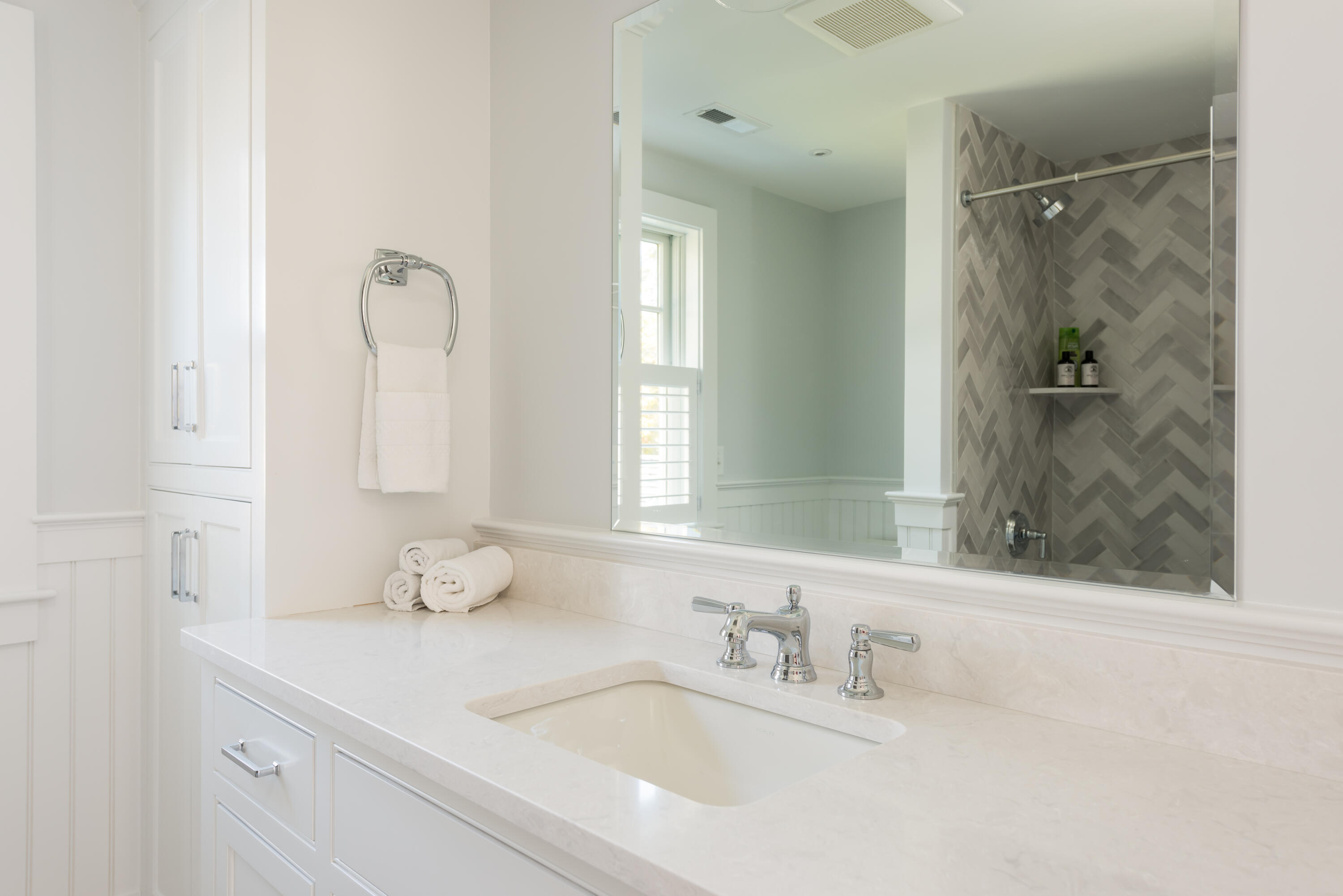 15 Bascom Hollow Harwich, MA 02645 - Photo 28 of 35 a bathroom with a granite countertop sink mirror and double