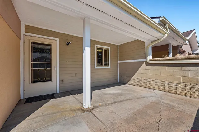 front view of a house with a door