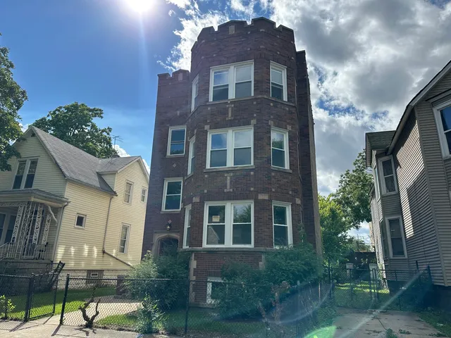 a front view of a building