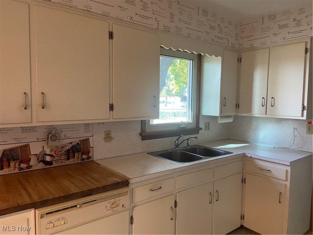 4842 Emalene Road Wooster, OH 44691 - Photo 10 of 30 Kitchen featuring white cabinetry, sink, and dishwasher