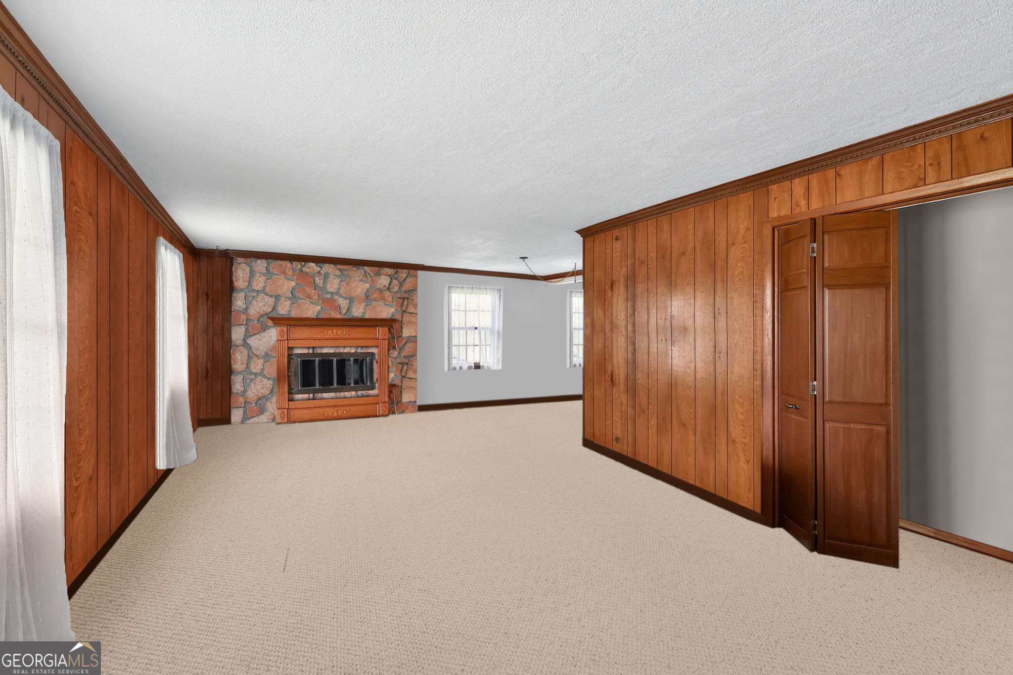 621 Mayes Way Manchester, GA 31816 - Photo 19 of 30 an empty room with windows and fireplace