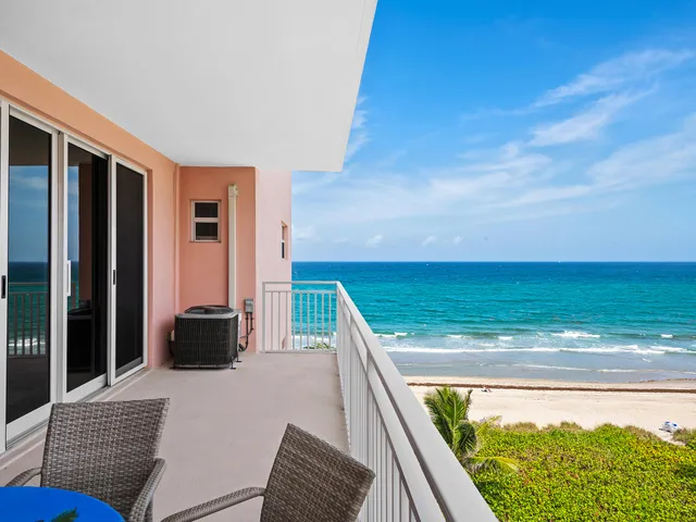 a view of ocean from a balcony
