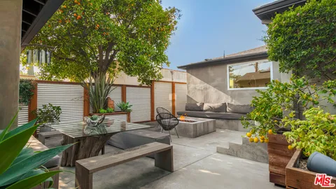 a outdoor space with patio furniture