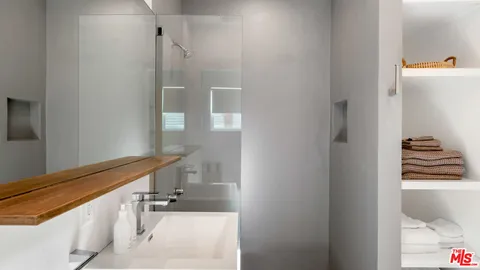 a view of yard from a corridor