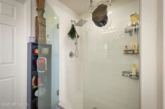a bathroom with a shower