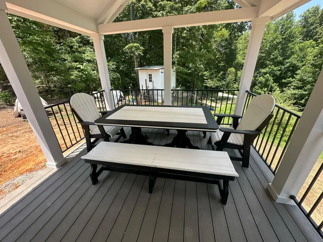 a outdoor view with a sitting space