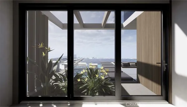 a view of a building from a balcony