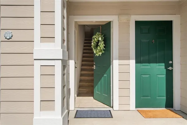 a view of a entryway door of the house