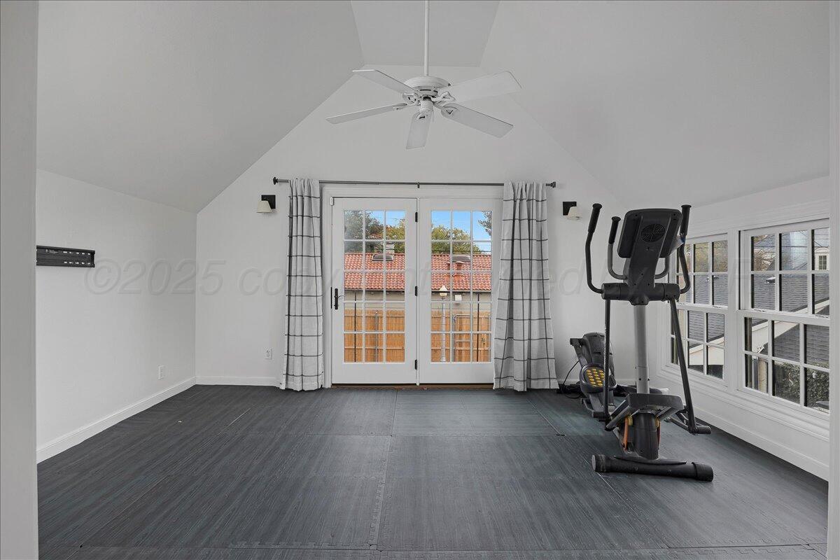 2819 South Hayden Street Amarillo, TX 79109 - Photo 37 of 56 an empty room with wooden floor and ceiling fan