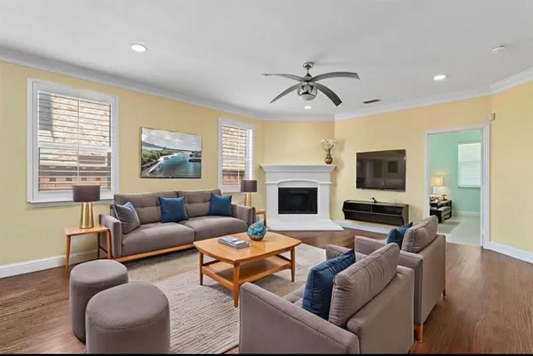 a bathroom with a bathtub and a sink