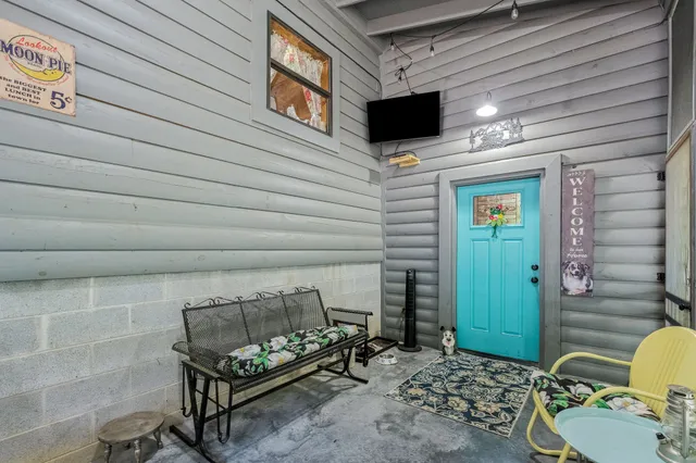 a backyard of a house with lots of green space