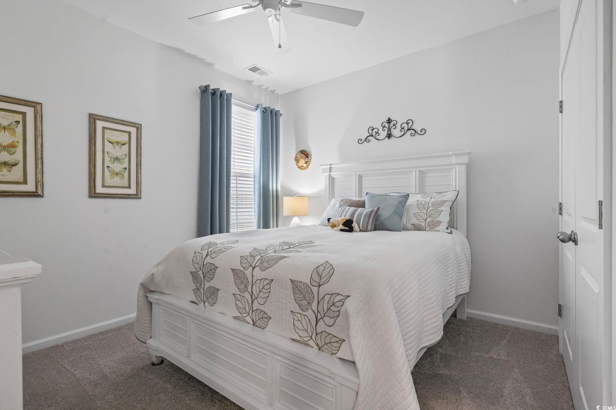 394 Sun Colony Boulevard Longs, SC 29568 - Photo 24 of 40 Secondary bedroom with ceiling fan and upgraded window treatments.