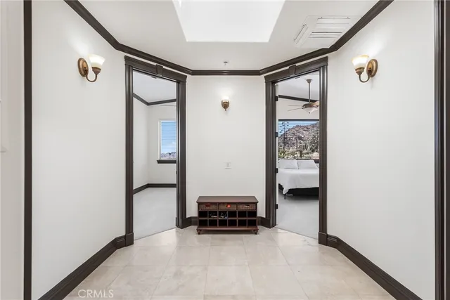 a view of a living room with a window