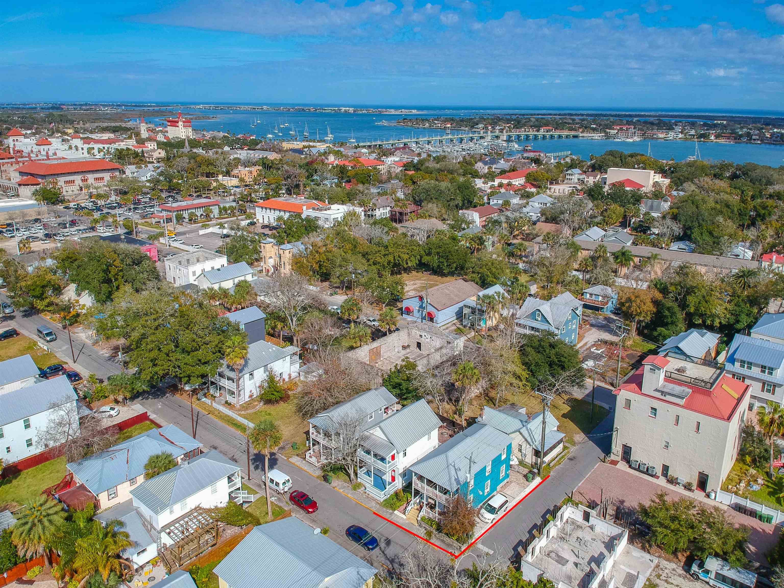 77 Oneida Street St. Augustine, FL 32084 - Photo 24 of 26 an aerial view of a city with lots of residential buildings