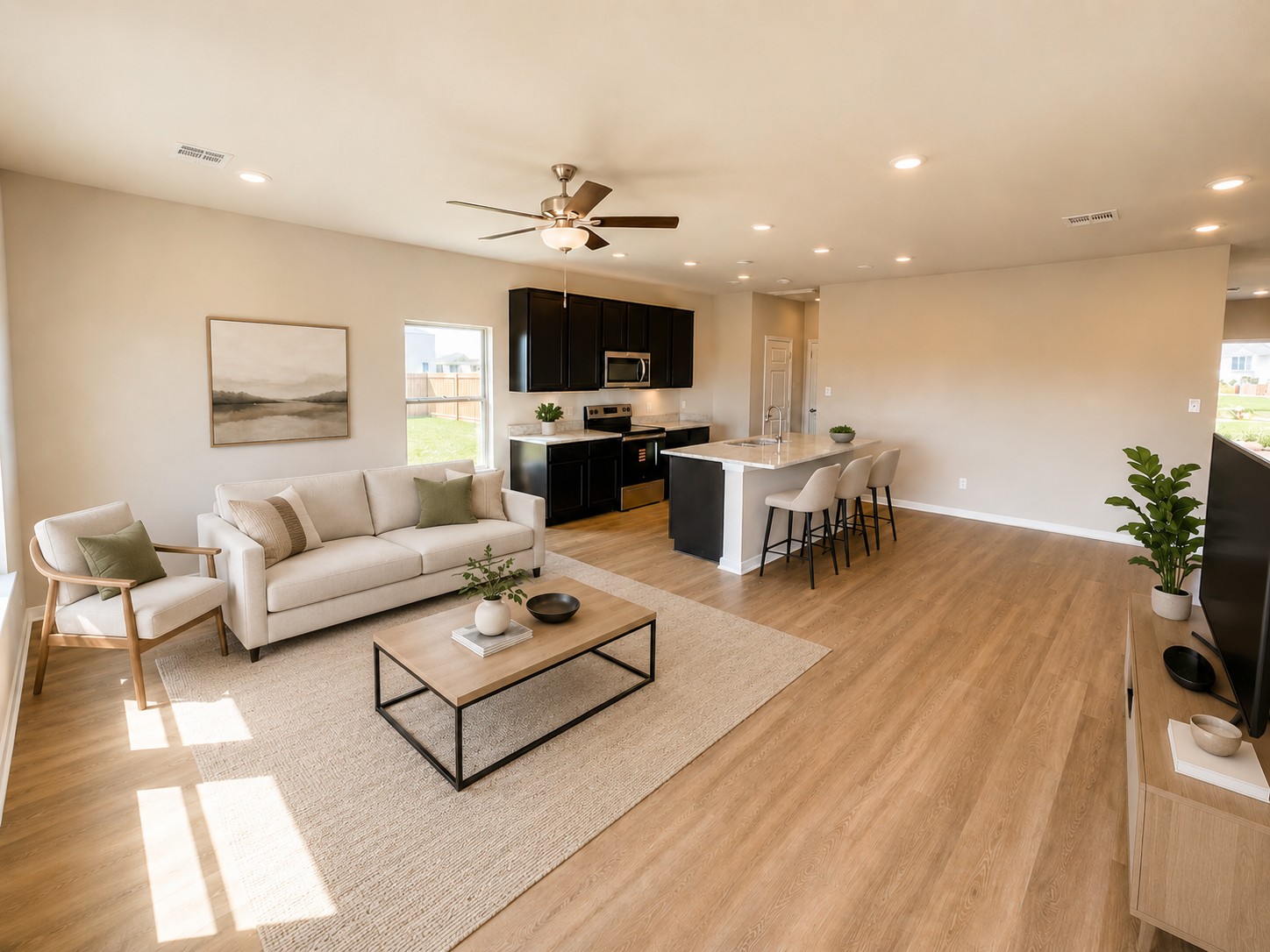 160 Wind Hill Jarrell, TX 76537 - Photo 3 of 17 Open Concept Family Room - Virtually Staged
