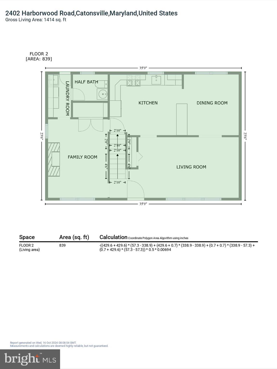 2402 Harborwood Road Catonsville, MD 21228 - Photo 41 of 43 GLA Floor Plan