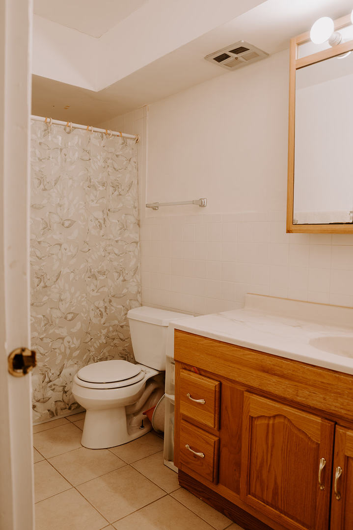 1220 South Lorraine Road, Unit 2C Wheaton, IL 60189 - Photo 11 of 14 a bathroom with a sink a toilet and a mirror
