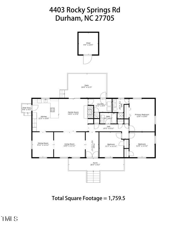 4403 Rocky Springs Road Durham, NC 27705 - Photo 57 of 57 Floor plan