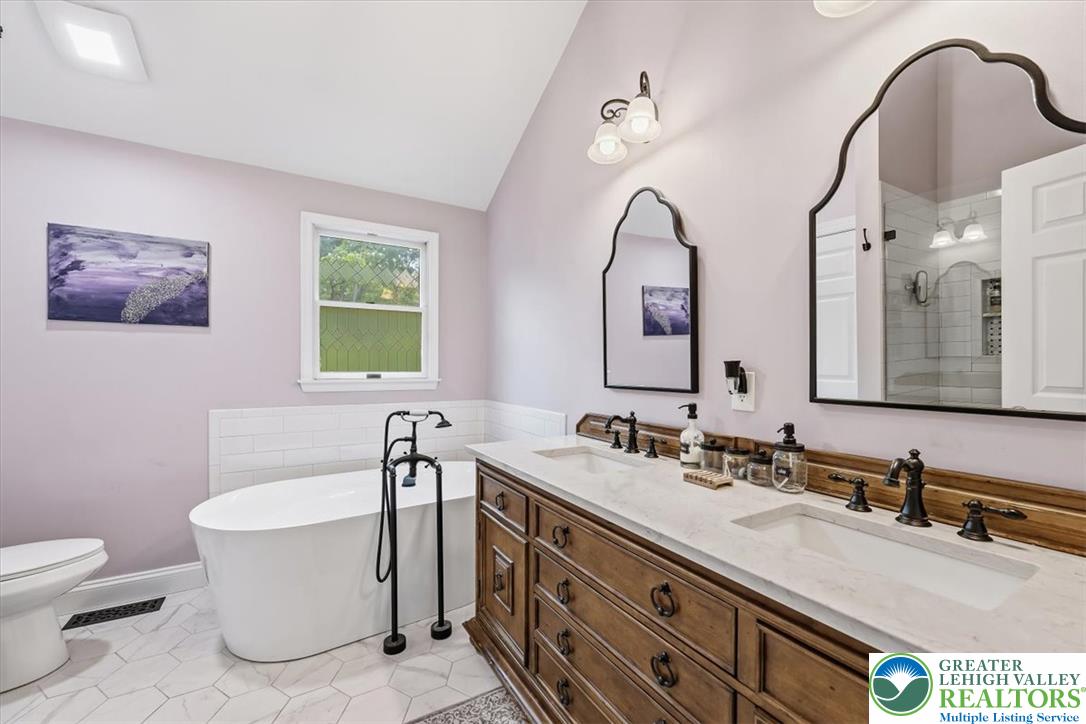 2011 Fieldview Drive Nazareth, PA 18064 - Photo 23 of 52 Luxurious fixtures elevate this bathroom with a freestanding tub and a spacious double vanity.