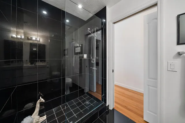 a bathroom with a shower