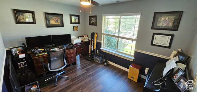 2269 Clear Creek Road Nibley, UT 84321 - Photo 13 of 27 Office with baseboards and dark wood-style flooring