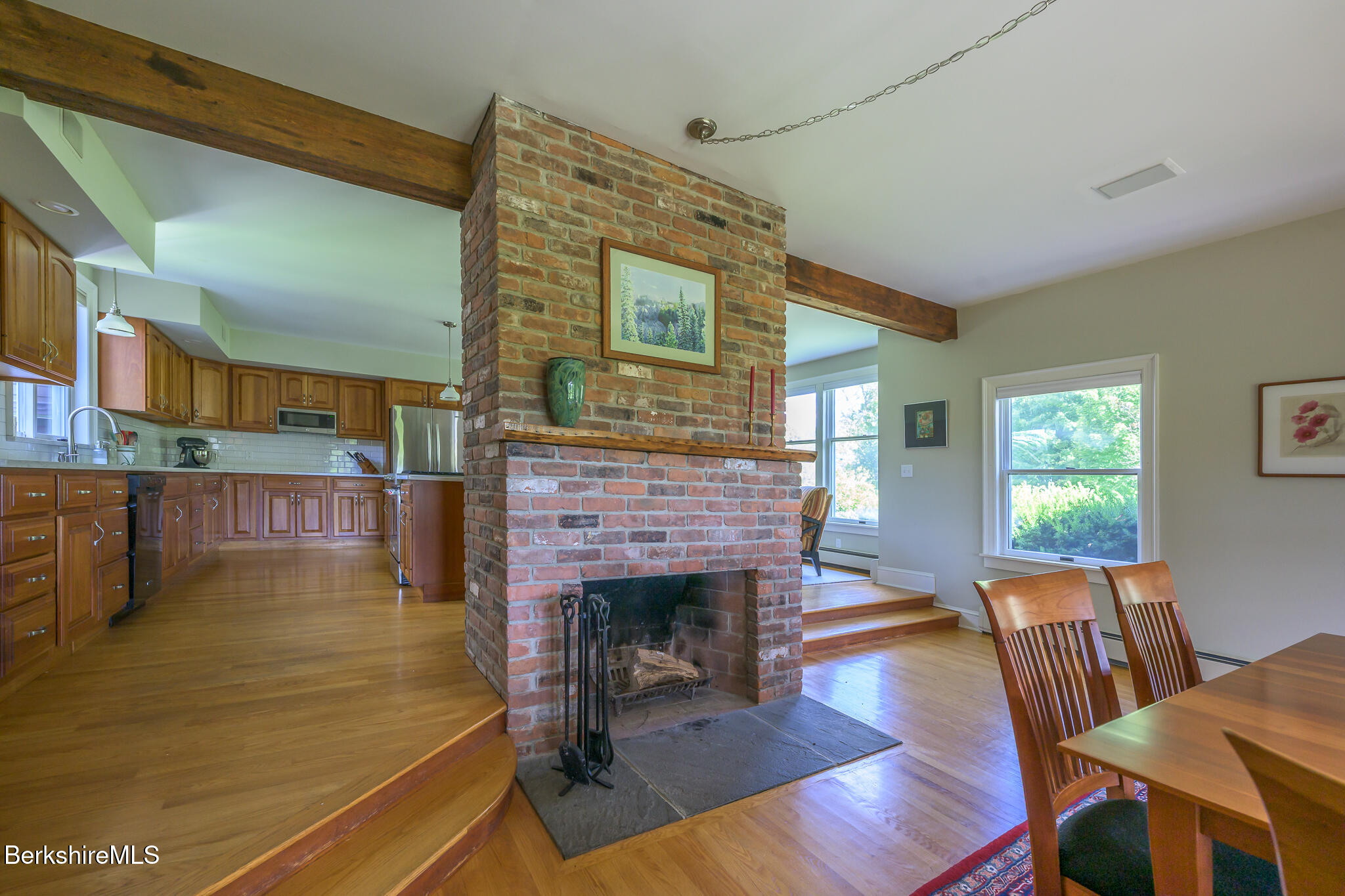 51 Albany Road West Stockbridge, MA 01266 - Photo 19 of 58 a living room with furniture wooden floor and a fireplace