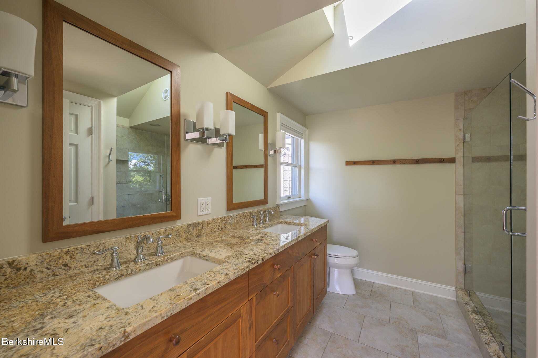 51 Albany Road West Stockbridge, MA 01266 - Photo 41 of 58 a bathroom with a granite countertop sink toilet and shower