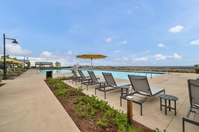 an outdoor view with patio