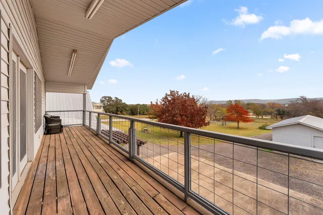a view of balcony with couches