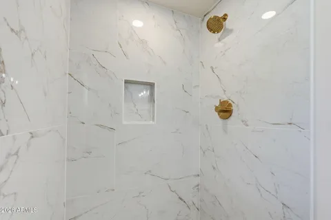 a bathroom with shower