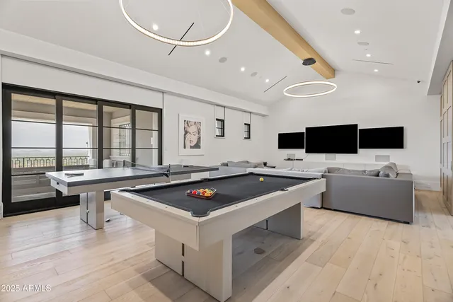 a kitchen with a stove and a microwave