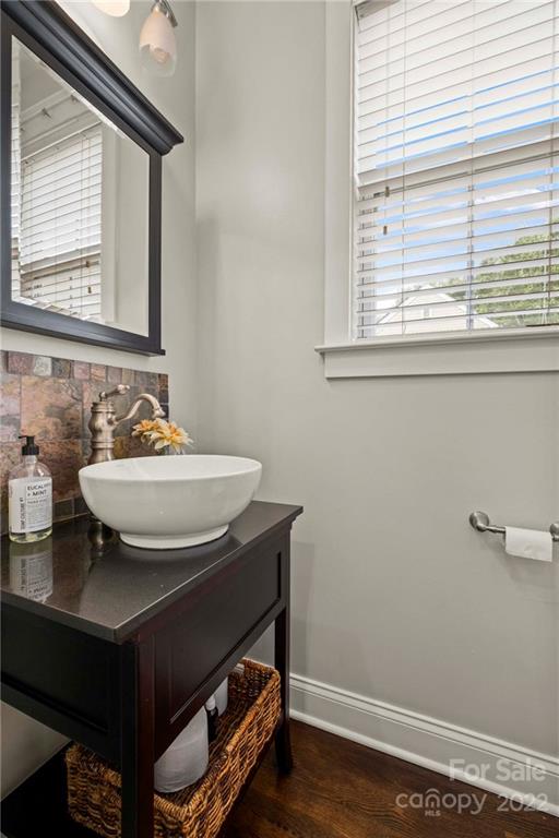 489 Jetton Street Davidson, NC 28036 - Photo 18 of 33 a bathroom with a sink and a mirror
