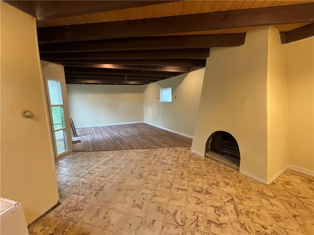 a view of a wooden door