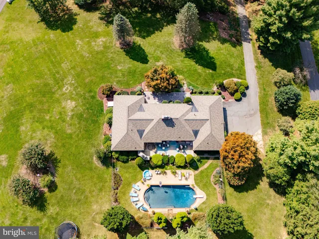 aerial view of residential houses with outdoor space